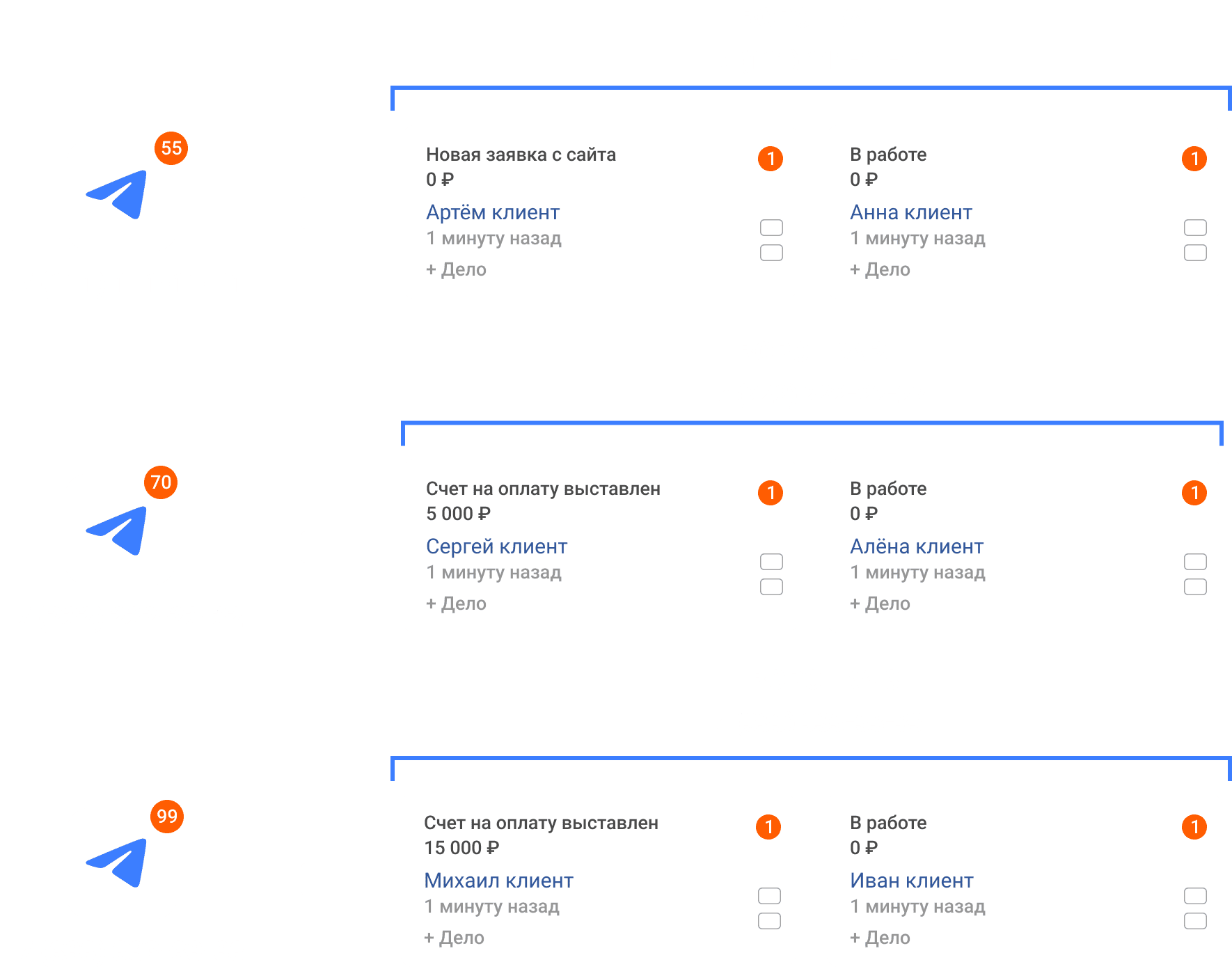 Несколько номеров Telegram в одном аккаунте amoCRM